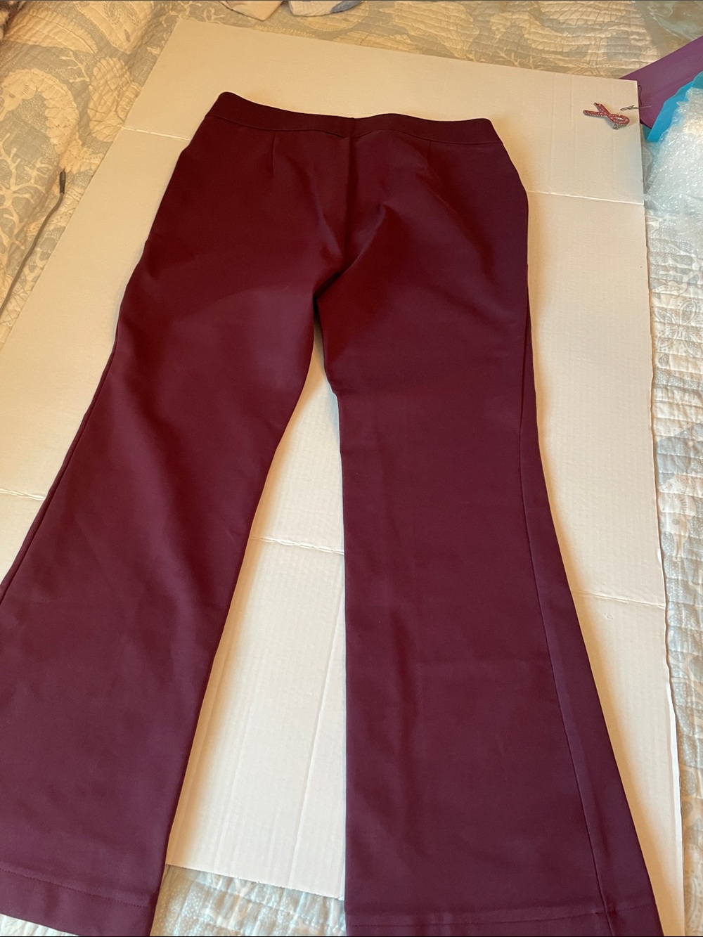 Rafaella Plum  Pants  with Gold Accent - Picture 8 of 10